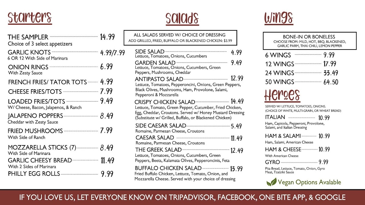 Slice of The Burg Menu - Image 1