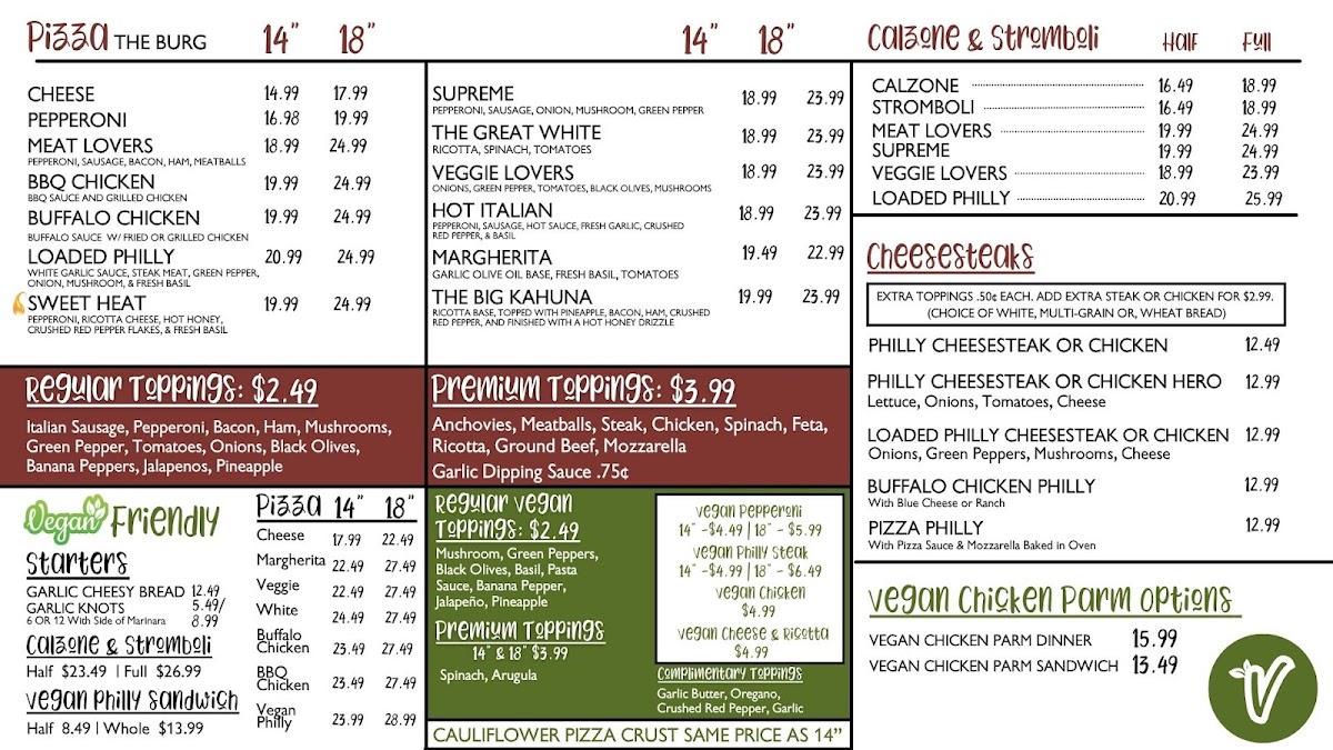 Slice of The Burg Menu - Image 2